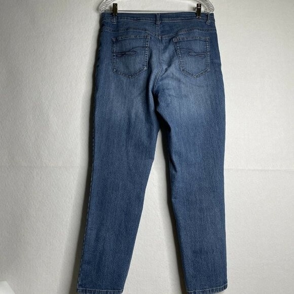 Style Co Womens Slim Leg Jeans High Rise Dark Blue Size 16 32x27.5 No Tag - Picture 6 of 6